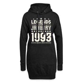 Geschenklegende Januar 1993. Geschenk Januar 1993. - Hoodie-Kleid - Schwarz - Vorne