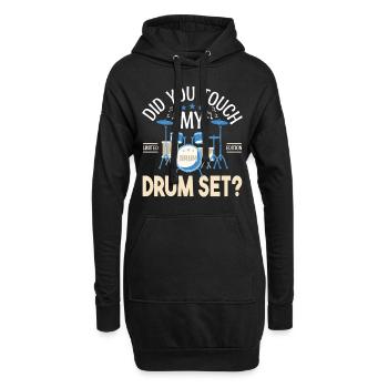 Did you touch my Drum set, Cadeau batteur Batterie - Sweat-shirt à capuche long Femme - noir - Devant