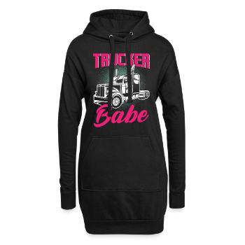 Trucker Babe Weibliche LKW-Fahrerin Trucker - Hoodie-Kleid - Schwarz - Vorne