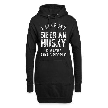 Ich mag meinen Siberian Husky und vielleicht wie 3 Personen D - Hoodie-Kleid - Schwarz - Vorne