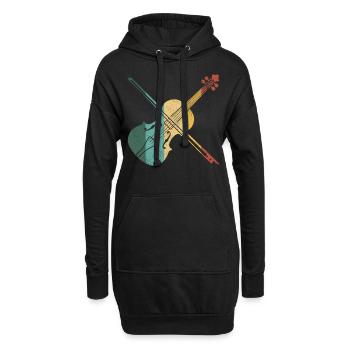Violin Violinist Retro Vintage - Hoodie-Kleid - Schwarz - Vorne