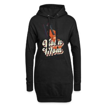 Violon Violoniste Maman Rétro Vintage - Sweat-shirt à capuche long Femme - noir - Devant
