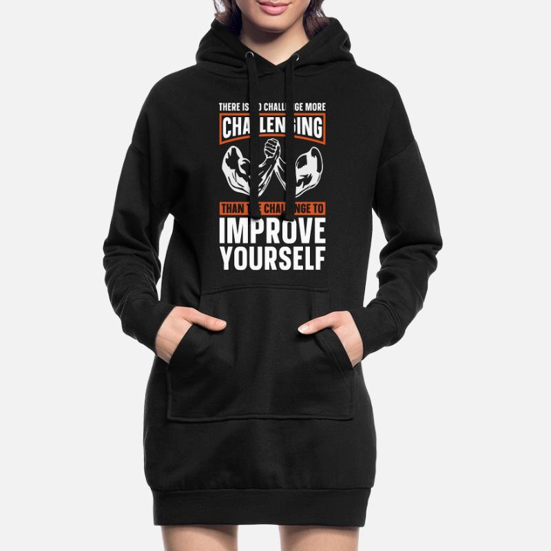 Le bras de fer n’est pas plus difficile que le bras de fer Sweat-shirt à capuche long Femme