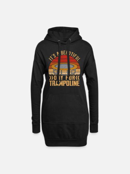 Es ist ein schöner Tag für Trampolin - Hoodie-Kleid - Schwarz