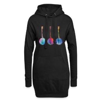 Chemises Banjo Pour Hommes Bluegrass Appalaches Folk - Sweat-shirt à capuche long Femme - noir - Devant