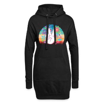 Hippie - Sweat-shirt à capuche long Femme - noir - Devant