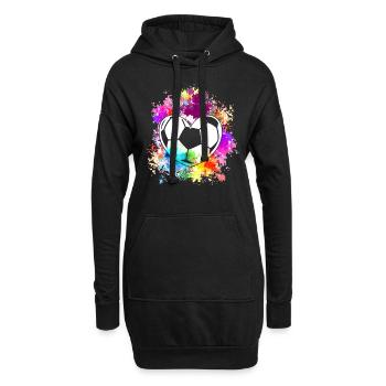 Fußball Tshirt Herren Damen Soccer Football - Hoodie-Kleid - Schwarz - Vorne