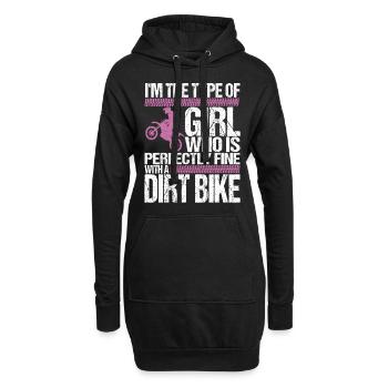 Moto de motocross - Sweat-shirt à capuche long Femme - noir - Devant