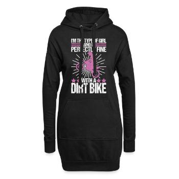 Moto de motocross - Sweat-shirt à capuche long Femme - noir - Devant