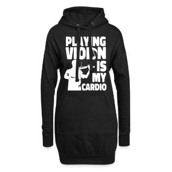 Violoniste violoniste jouant du violon est - Sweat-shirt à capuche long Femme - noir - Devant