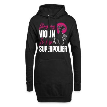 Violoniste violoniste jouant du violon est - Sweat-shirt à capuche long Femme - noir - Devant