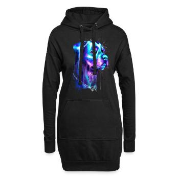 Helles Rottweiler Hunde Aquarell Gemälde - Hoodie-Kleid - Schwarz - Vorne