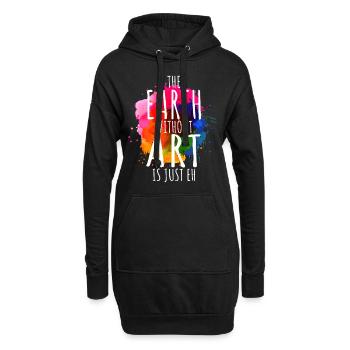 Erde ohne Kunst ist nur eh Malerei Künstler Wortspiel - Hoodie-Kleid - Schwarz - Vorne
