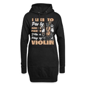 Violoniste J’aime faire la fête - Sweat-shirt à capuche long Femme - noir - Devant