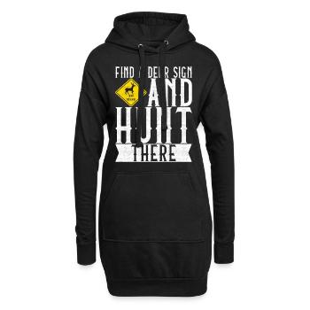 Hunting Hunter Hunting Deer - Hoodie Dress - black - Front