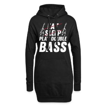 Contrebassiste - Eat Sleep Play Double Bass - Sweat-shirt à capuche long Femme - noir - Devant