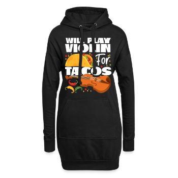 Violin Violinist Taco Will Play - Hoodie-Kleid - Schwarz - Vorne