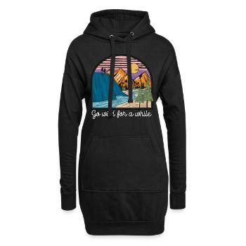 Wild gehen für eine Weile Wandern Berge Camping - Hoodie-Kleid - Schwarz - Vorne