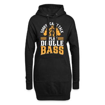 Double Bassiste - Désolé je ne peux pas parler je joue double - Sweat-shirt à capuche long Femme - noir - Devant