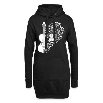 Double Bass Instrument - Double Bassist - Hoodie-Kleid - Schwarz - Vorne