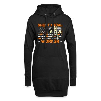Ouvriers en tôlerie Ouvriers en métallurgie - Sweat-shirt à capuche long Femme - noir - Devant
