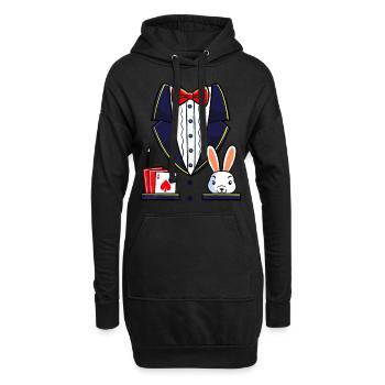Magier Kostüm Halloween Zaubershow Männer Frauen Ki - Hoodie-Kleid - Schwarz - Vorne