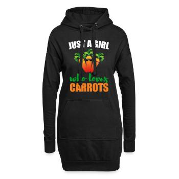 Nur ein Mädchen, das Karotten liebt Lustige Gemüseliebe - Hoodie-Kleid - Schwarz - Vorne