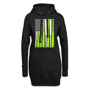 Baseballschläger Sport Amerikanische Flagge St. - Hoodie-Kleid - Schwarz - Vorne