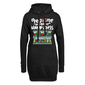 Médecine au bonheur dose quotidienne de légumes - Sweat-shirt à capuche long Femme - noir - Devant
