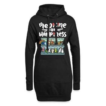 Médecine pour le bonheur Mignon Faune - Sweat-shirt à capuche long Femme - noir - Devant
