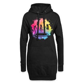 Trampolin - Hoodie-Kleid - Schwarz - Vorne