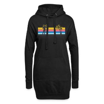 Violon Violoniste Rétro Vintage - Sweat-shirt à capuche long Femme - noir - Devant