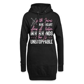 Violoniste Violoniste Jesus Faith - Sweat-shirt à capuche long Femme - noir - Devant