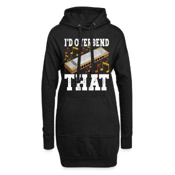 Harmonika Mundharmonika - Hoodie-Kleid - Schwarz - Vorne