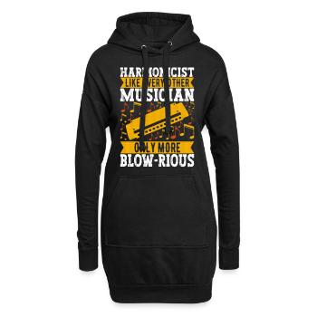 Harmonika Mundharmonika - Hoodie-Kleid - Schwarz - Vorne