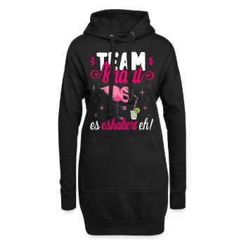Team Braut JGA Frauen T-Shirt Polterabend Poltern - Hoodie-Kleid - Schwarz - Vorne