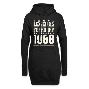 Cadeau Légende Février 1988. cadeau février 1988. - Sweat-shirt à capuche long Femme - noir - Devant