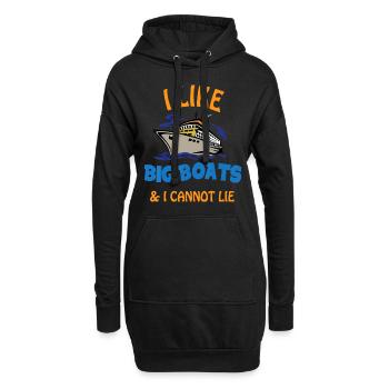 J’aime les gros bateaux et je ne peux pas mentir. Drôle de Cool Crui - Sweat-shirt à capuche long Femme - noir - Devant