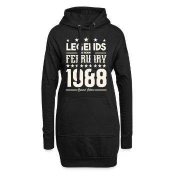 Cadeau Légende Février 1988. cadeau février 1988. - Sweat-shirt à capuche long Femme - noir - Devant
