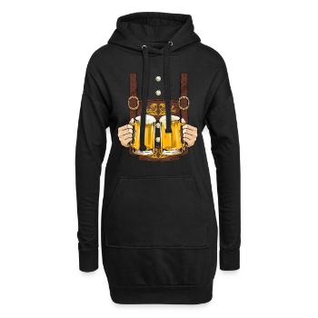 Lederhose Kostüm Herren Prost Bierhumorbier Damen f - Hoodie-Kleid - Schwarz - Vorne
