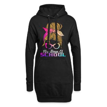 100 Tage Schule Feministisch Gebildete Lehrerin - Hoodie-Kleid - Schwarz - Vorne