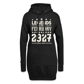 Cadeau Légende Février 2027. cadeau février 2027. - Sweat-shirt à capuche long Femme - noir - Devant