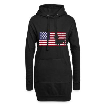 Dachshund Geschenk Dixie Wiener Doxie Dackel - Hoodie-Kleid - Schwarz - Vorne