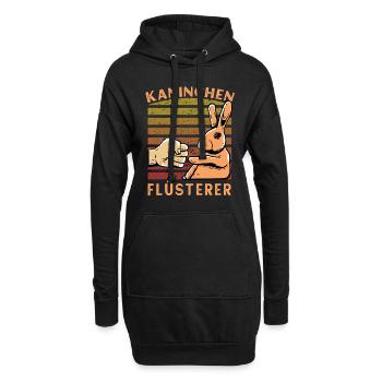 Kaninchen Flüsterer - Hoodie-Kleid - Schwarz - Vorne