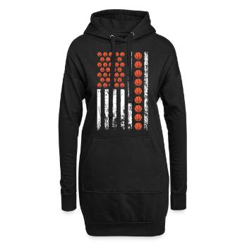 Drapeau de basket-ball sportif américain - Sweat-shirt à capuche long Femme - noir - Devant