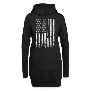 Amerikanischer Sport Billard Flagge Athletischer - Hoodie-Kleid - Schwarz - Vorne