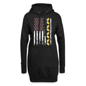 Amerikanischer Karneval Maskerade Mardi Gras - Hoodie-Kleid - Schwarz - Vorne