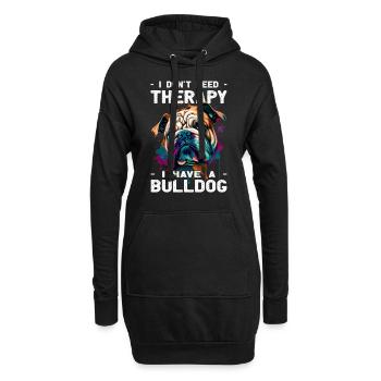 Bulldog - Amoureux des chiens - Propriétaires de chiens - Sweat-shirt à capuche long Femme - noir - Devant