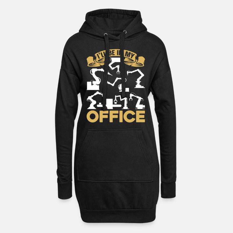 Robot Robotics Engineer Vintage - Hoodie-Kleid - Schwarz