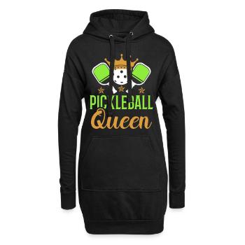 Pickleball-königin Paddel-sport Spiel Spieler - Hoodie-Kleid - Schwarz - Vorne